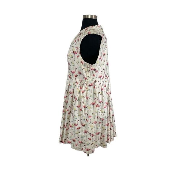 ModCloth 3X Inspired Taste Dress in Flamingos Shirt Dress Retro 50s Cottagecore - Picture 4 of 8